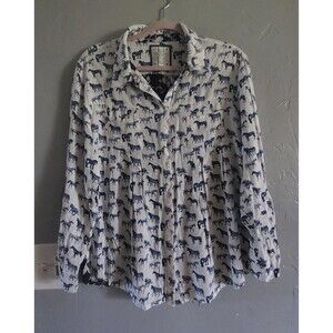 Vintage 1997 co Tops Women L,Animal Print & Flowers, 20 Inch Of Armp To...